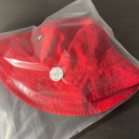 Champion Red Bucket Hat – Unisex – 100% Cotton – OSFA - Picture 7 of 7
